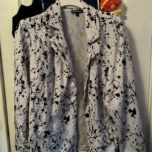 Black and white paint blotched print effect blazer brand new size 3XL!!